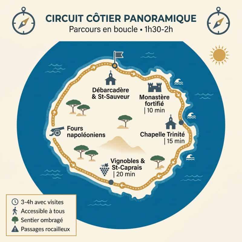 Cartographie du parcours côtier recommandé