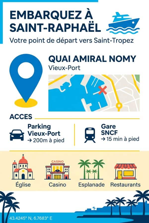 Localisation précise des quais de départ à Saint-Raphaël