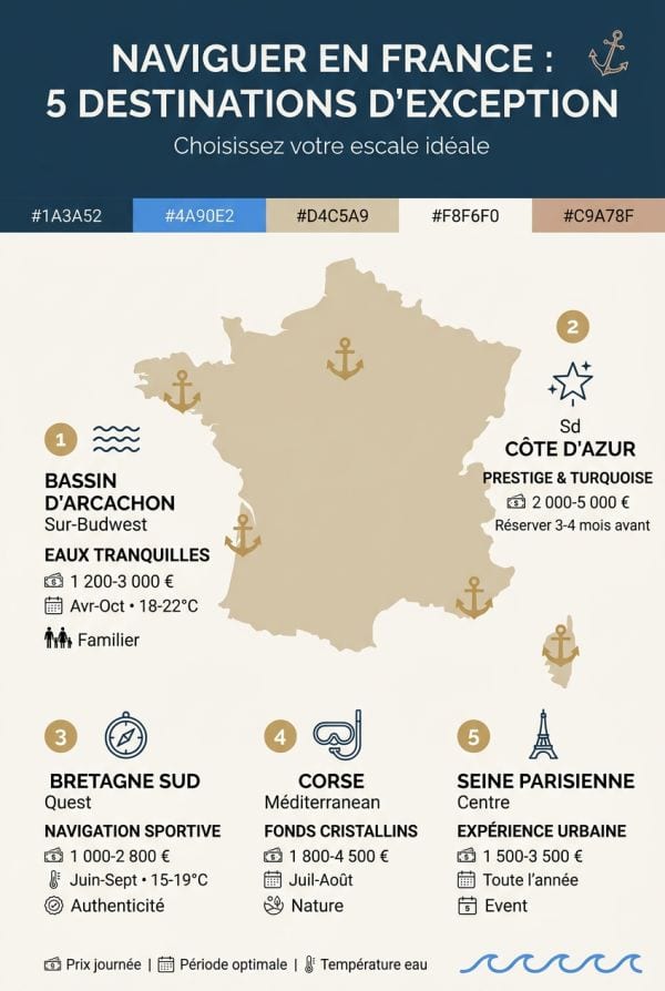 Panorama des zones de navigation par région