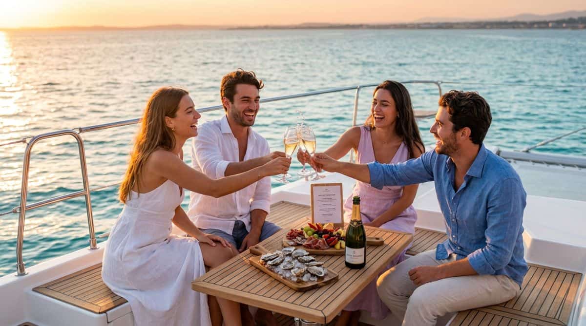 Apéritif et soirée à bord d'un bateau
