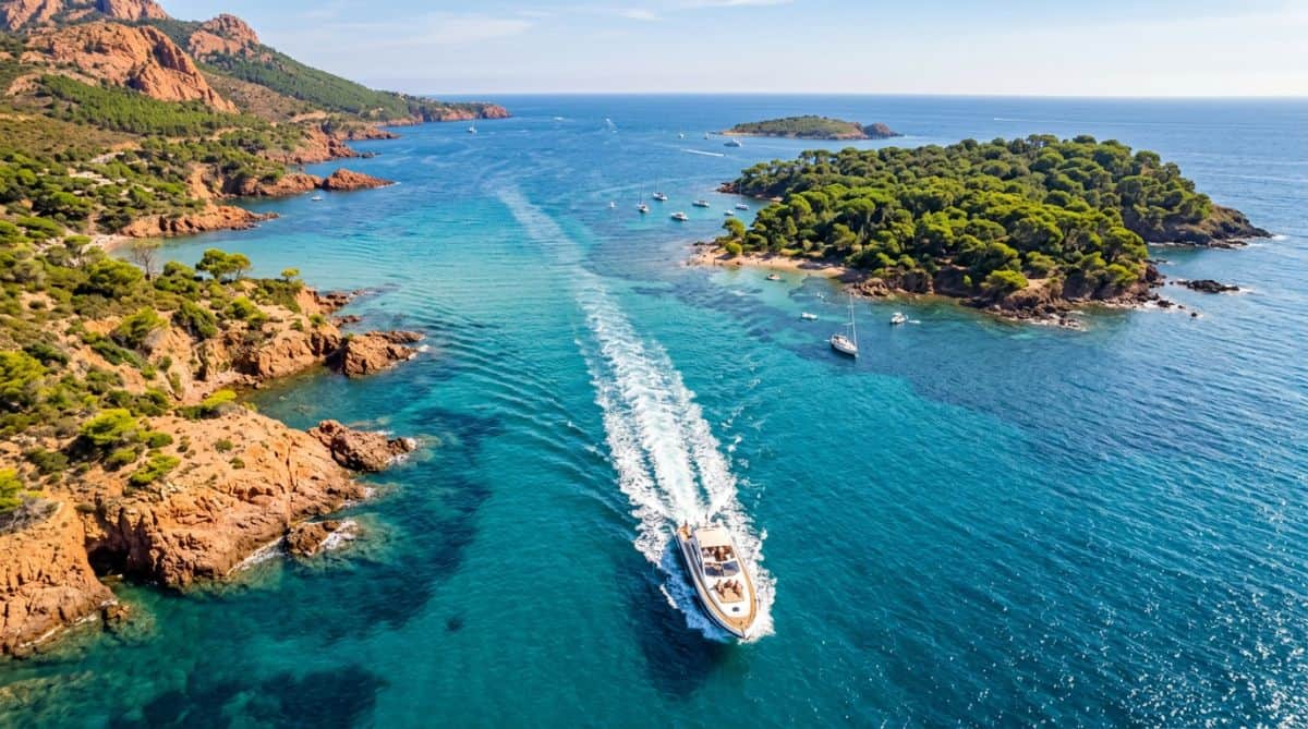 Les îles de Lérins en bateau depuis l'Estérel
